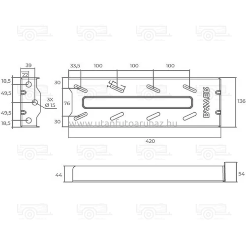 Kép 2/3 - Bawer szerszámos láda konzol készlet, 420mm