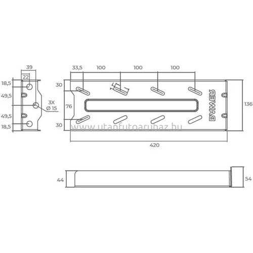 Kép 2/3 - Bawer szerszámos láda konzol készlet, 420mm