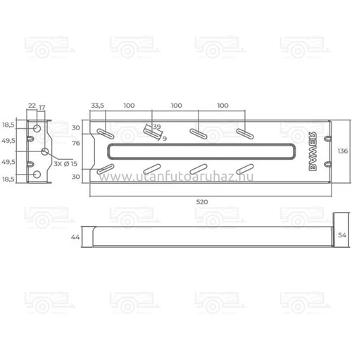 Kép 2/3 - Bawer szerszámos láda konzol készlet, 520mm