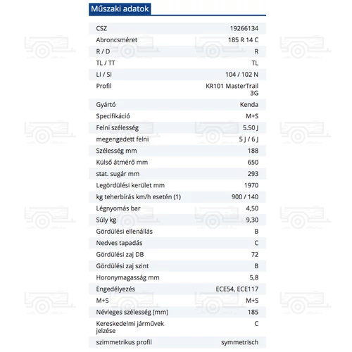 Kép 2/2 - Gumiabroncs 185 R 14 C