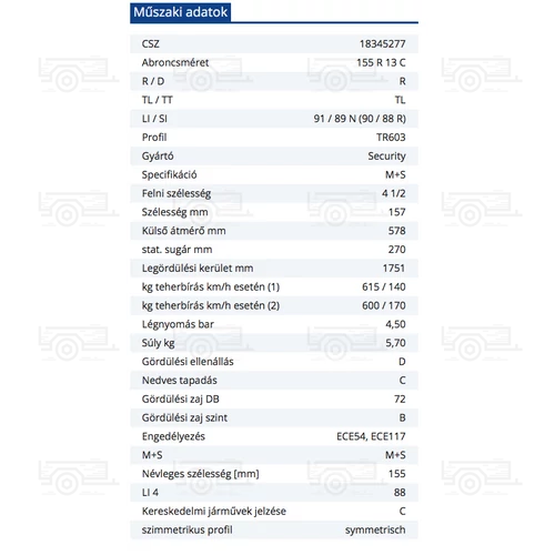 Kép 2/2 - Gumiabroncs 155 R 13 C