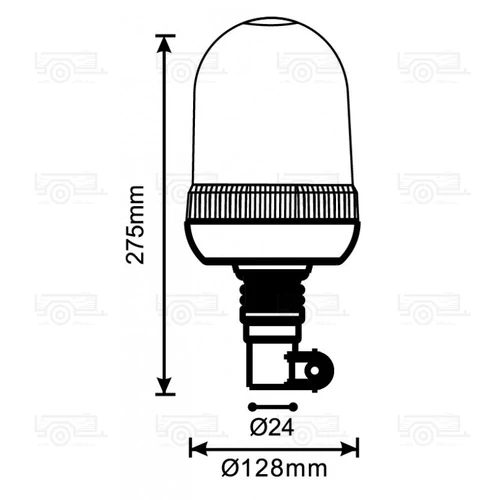 Kép 2/2 - Villogó lámpa narancs LED 12/24 V csavaros rögzítés