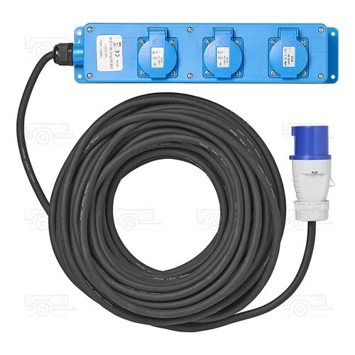 Kép 4/6 - CEE, H07RN-F, 3-utas aljzat, 20 m, 3x1,5 mm² (2x Schuko + 1x 2 USB)