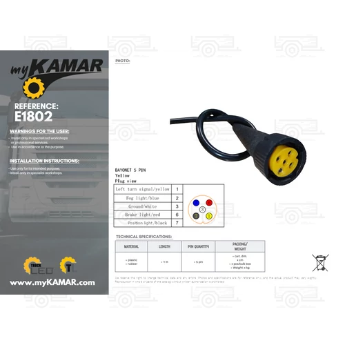 Kép 4/4 - Bajonett csatlakozó 1M kábellel
