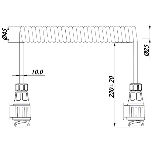 Kép 5/5 - Spirálkábel 13 tűs csatlakozóval, 12V, 3M