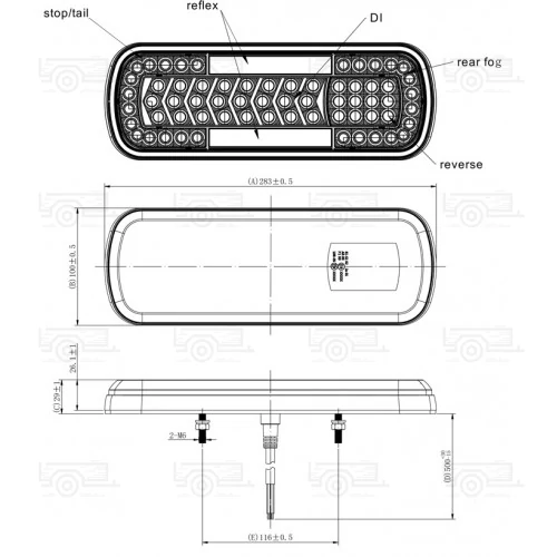 Kép 3/4 - LED hátsó lámpa dinamikus kijelzővel 12 / 24V L1830