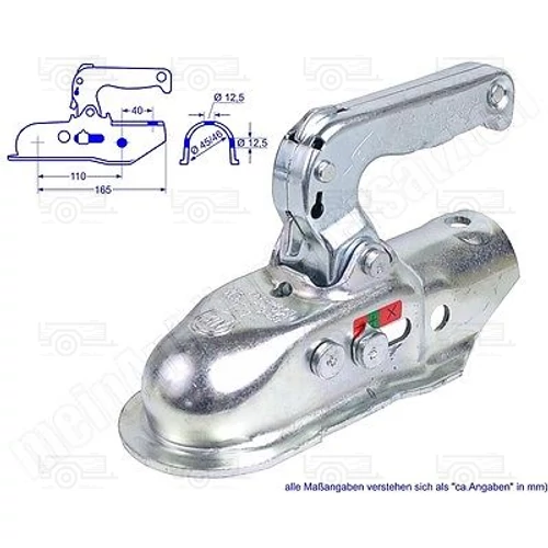 SPP BC3000 kapcsolófej 3000 kg cső 50mm (keresztfuratos)