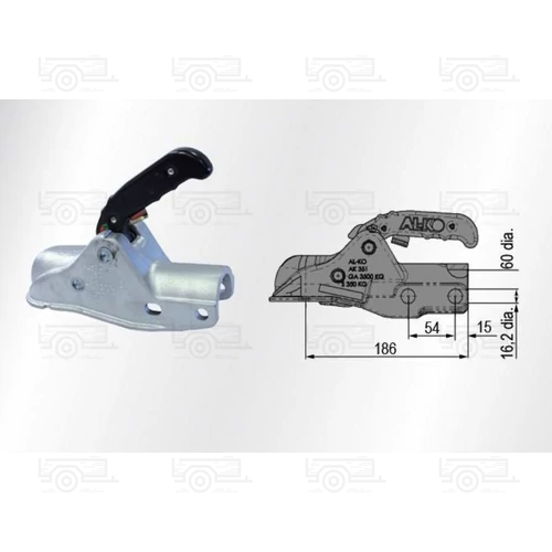 Kép 2/2 - AL-KO kapcsolófej 3500 kg AK351 cső 60 mm