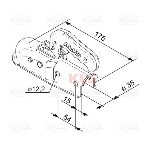 Kép 2/2 - AL-KO kapcsolófej 750 kg cső 35 mm