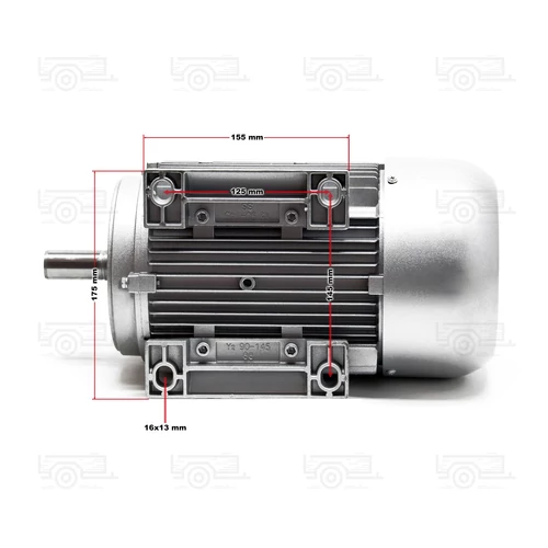 Kép 6/7 - 1 fázisú villanymotor réz tekercseléssel, 230V 1,5 kW - indító kondenzátorral