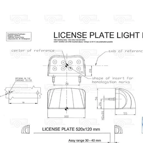 Kép 2/2 - Fristom Ft-026 rendszám világítás, LED kivitel