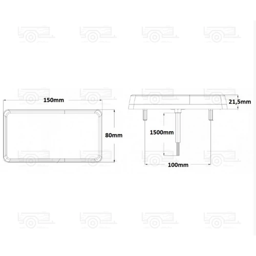 Kép 2/2 - KMR hátsó lámpa, 16 LED, 12/24 V, 150x80mm