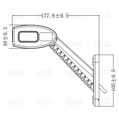 Kép 4/4 - Szélességjelző  KMR8 LED 177mm 12/24V jobb