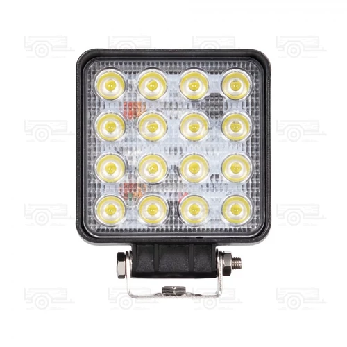 TruckLED munkalámpa, terítő fénnyel szögletes, 43 watt, 12/24 V