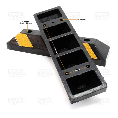 Kép 4/7 - 2 db kerékütköző reflektorokkal, 550 x 150 x 100 mm