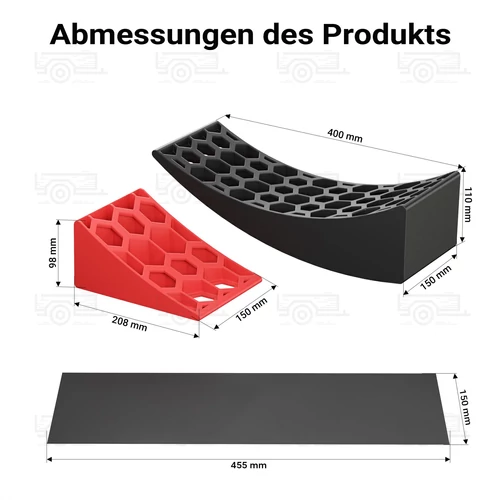 Kép 7/7 - Szintező rámpa, 13 tonnás teherbírással - 10 cm-ig állítható kiegyenlítő ékek