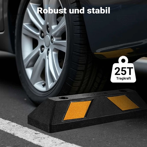 Kép 4/8 - 2 db kerékütköző fényvisszaverő csíkkal - 55 x 15 x 10 cm