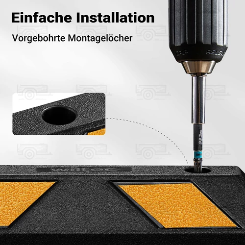 Kép 6/8 - 2 db kerékütköző fényvisszaverő csíkkal - 55 x 15 x 10 cm