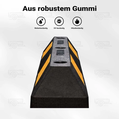 Kép 8/8 - 2 db kerékütköző gumiból fényvisszaverő csíkkal - 90 x 15 x 10 cm  