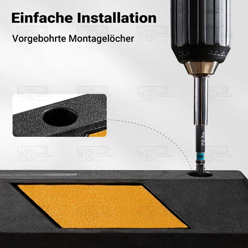 Kép 6/8 - 2 db kerékütköző gumiból fényvisszaverő csíkkal - 120 x 15 x 10 cm