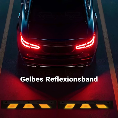 Kép 8/8 - 2 db kerékütköző gumiból fényvisszaverő csíkkal - 120 x 15 x 10 cm