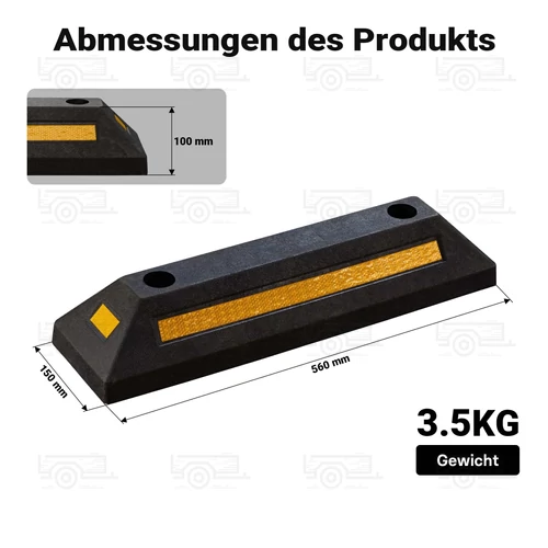 Kép 8/8 - 2db kerékütköző gumiból - 56 x 15 x 10 cm 