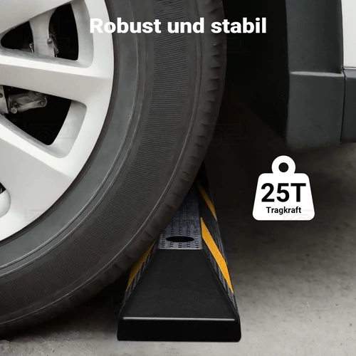 Kép 5/8 - Kerékütköző gumiból fényvisszaverő csíkkal - 183 x 15 x 10 cm