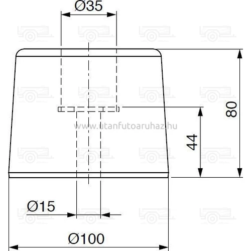 Kép 2/2 - Ütköző gumi 100 X 80 csavarozható