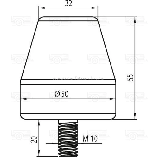 Kép 3/3 - Ütköző gumi kúpos 50 X 55