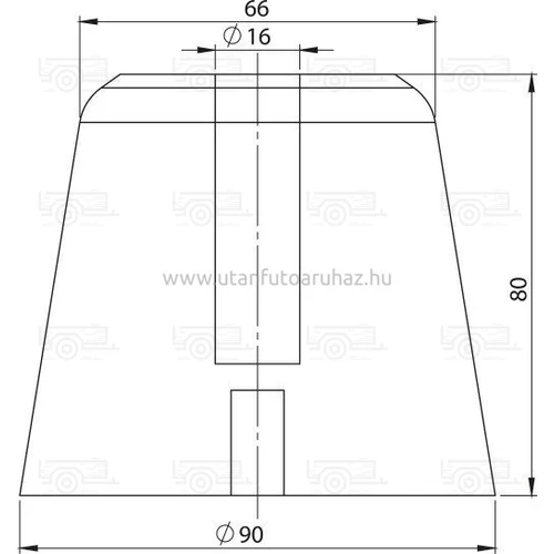 Kép 2/2 - Ütköző gumi kúpos 90 X 80