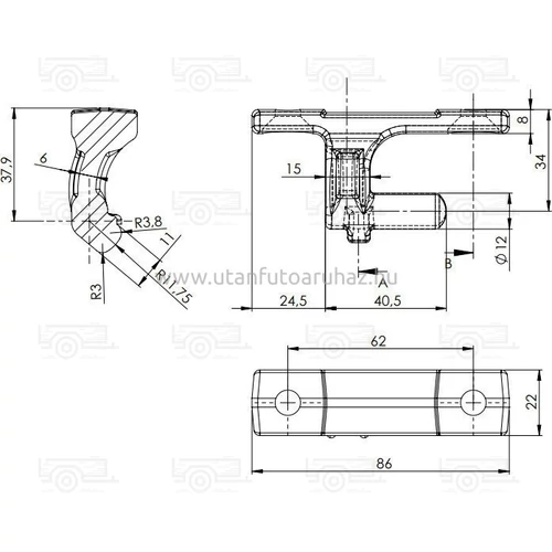 Kép 2/3 - Zsanér készlet 85mm