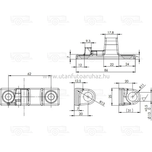 Kép 3/3 - Zsanér készlet 85mm
