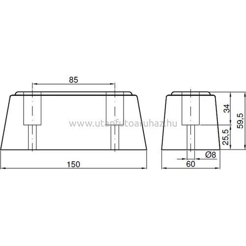 Kép 2/2 - Ütköző gumi 150 X 60 X 60