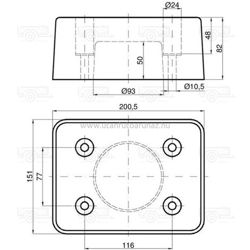 Kép 2/2 - Ütköző gumi 200X150X80