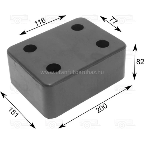 Ütköző gumi 200X150X80