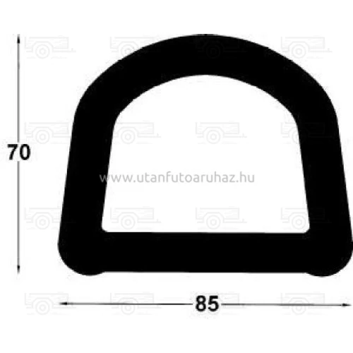 Kép 2/2 - Ütköző gumi profil 85X70 2,6M
