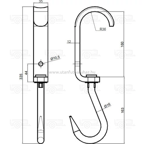 Kép 2/2 - Húskampó INOX