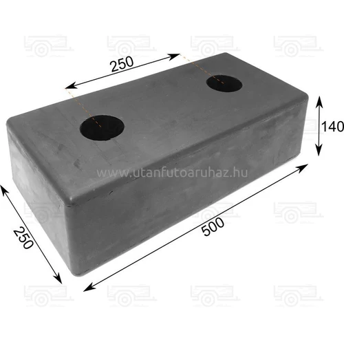 Rámpa ütköző gumi 500X250X140