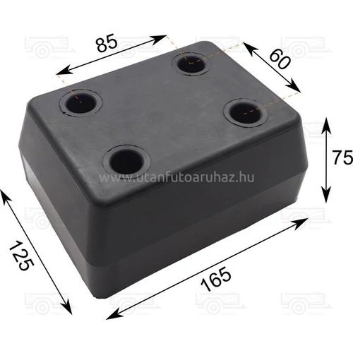 Ütköző gumi 165 x 125 x 75 Schmitz 4 furat
