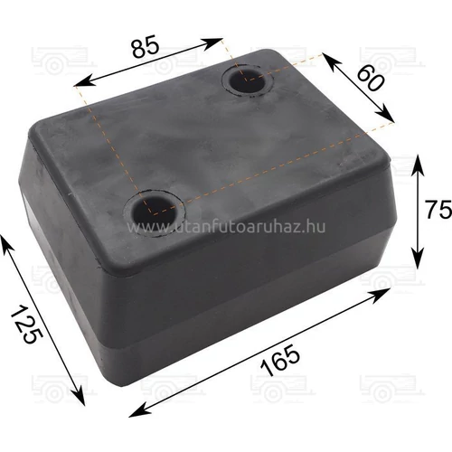 Ütköző gumi 165 x 125 x 75 Schmitz 2 furat