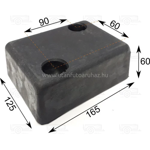 Ütköző gumi 165 X 125 X 60 Schmitz 2 furat