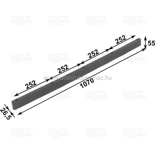 Ütköző gumi 1070X26X55 Schmitz 5 furat