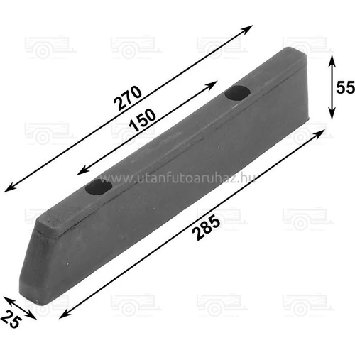 Ütköző gumi 285X25X55 Krone 2 furat