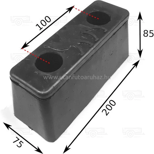 Ütköző gumi 200 X 75 X 85 Wielton 2 furat
