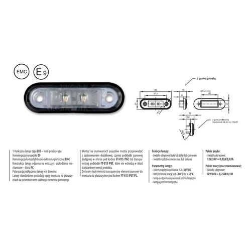Kép 2/2 - Helyzetjelző FT-15 Z LED oldalsó NARANCS - KIÁRUSÍTÁS