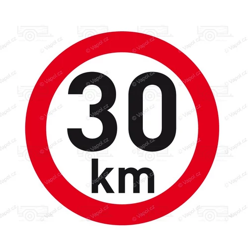 Sebesség fényvisszaverő matrica 30 km, átmérő 200 mm