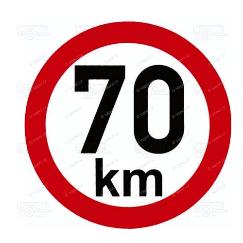 Sebesség fényvisszaverő matrica 70 km, átmérő 200 mm