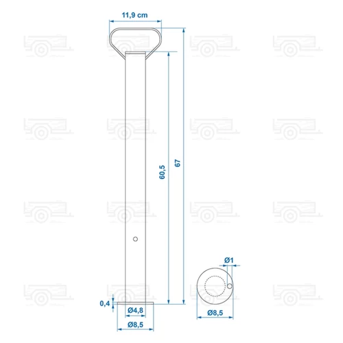 Kép 3/4 - ProPlus támasztóláb, 650 mm, Ø48 mm