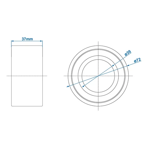 Kép 6/6 - Kompakt gördülőcsapágy 39/72x37mm univerzális