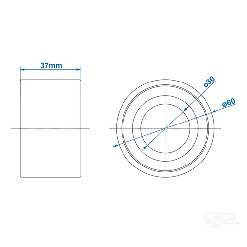 Kép 6/6 - Kompakt csapágy 30/60x37 mm, AL-KO tengelyhez